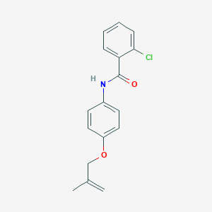 molecular formula C17H16ClNO2 B267151 2-chloro-N-{4-[(2-methylprop-2-en-1-yl)oxy]phenyl}benzamide 