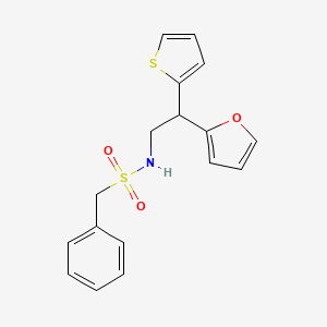 N-[2-(furan-2-yl)-2-(thiophen-2-yl)ethyl]-1-phenylmethanesulfonamide