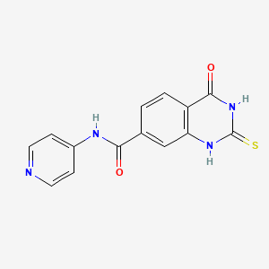 molecular formula C14H10N4O2S B2671516 4-Oxo-N-pyridin-4-yl-2-sulfanylidene-1H-quinazoline-7-carboxamide CAS No. 2416236-53-6
