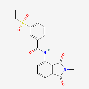 molecular formula C18H16N2O5S B2671521 3-ethylsulfonyl-N-(2-methyl-1,3-dioxoisoindol-4-yl)benzamide CAS No. 922570-83-0