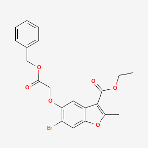 molecular formula C21H19BrO6 B2671523 Ethyl 5-[2-(benzyloxy)-2-oxoethoxy]-6-bromo-2-methyl-1-benzofuran-3-carboxylate CAS No. 315237-15-1