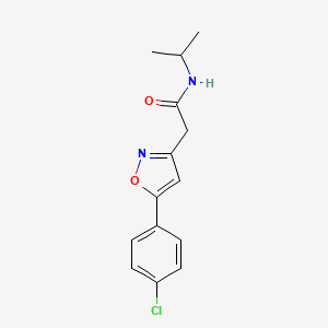 molecular formula C14H15ClN2O2 B2671527 2-(5-(4-氯苯基)异噁唑-3-基)-N-异丙基乙酰胺 CAS No. 946361-96-2