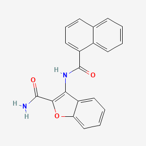 molecular formula C20H14N2O3 B2671528 3-(萘-1-甲酰氨基)-1-苯并噻吩-2-甲酸酰胺 CAS No. 477511-42-5