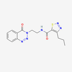 molecular formula C15H16N6O2S B2671545 N-(2-(4-oxobenzo[d][1,2,3]triazin-3(4H)-yl)ethyl)-4-propyl-1,2,3-thiadiazole-5-carboxamide CAS No. 2034416-60-7