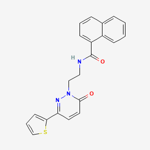 molecular formula C21H17N3O2S B2671551 N-(2-(6-oxo-3-(thiophen-2-yl)pyridazin-1(6H)-yl)ethyl)-1-naphthamide CAS No. 946344-88-3