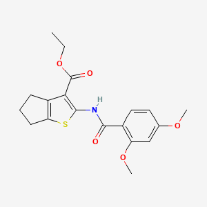molecular formula C19H21NO5S B2671559 ethyl 2-[(2,4-dimethoxybenzoyl)amino]-5,6-dihydro-4H-cyclopenta[b]thiophene-3-carboxylate CAS No. 391218-53-4