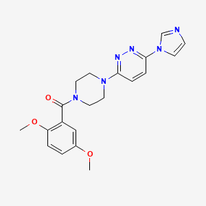 molecular formula C20H22N6O3 B2671570 (4-(6-(1H-imidazol-1-yl)pyridazin-3-yl)piperazin-1-yl)(2,5-dimethoxyphenyl)methanone CAS No. 1705344-40-6