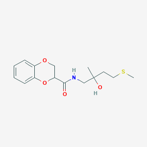 molecular formula C15H21NO4S B2671576 N-(2-hydroxy-2-methyl-4-(methylthio)butyl)-2,3-dihydrobenzo[b][1,4]dioxine-2-carboxamide CAS No. 1396772-17-0