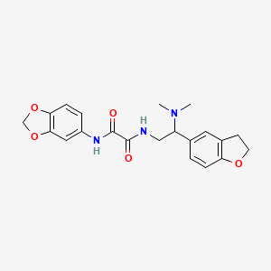 molecular formula C21H23N3O5 B2671597 N1-(苯并[d][1,3]二氧杂环-5-基)-N2-(2-(2,3-二氢苯并呋喃-5-基)-2-(二甲基氨基)乙基)草酰胺 CAS No. 1428380-19-1