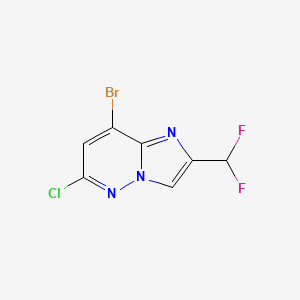 molecular formula C7H3BrClF2N3 B2671610 8-溴-6-氯-2-(二氟甲基)咪唑并[1,2-b]吡啶-2-酮 CAS No. 2459963-16-5
