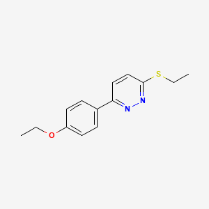 molecular formula C14H16N2OS B2671614 3-(4-Ethoxyphenyl)-6-(ethylthio)pyridazine CAS No. 893999-90-1