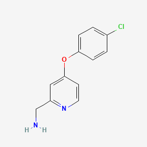 molecular formula C12H11ClN2O B2671616 [4-(4-Chlorophenoxy)pyridin-2-yl]methanamine CAS No. 1251262-83-5