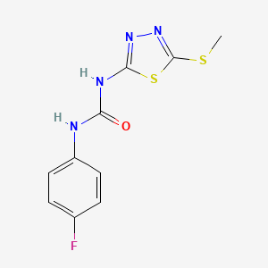 molecular formula C10H9FN4OS2 B2671620 1-(4-Fluorophenyl)-3-(5-methylsulfanyl-1,3,4-thiadiazol-2-yl)urea CAS No. 886934-40-3