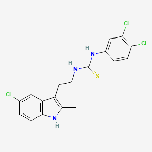 molecular formula C18H16Cl3N3S B2671621 1-(2-(5-chloro-2-methyl-1H-indol-3-yl)ethyl)-3-(3,4-dichlorophenyl)thiourea CAS No. 847389-45-1