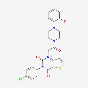 molecular formula C24H20ClFN4O3S B2671622 3-(4-chlorophenyl)-1-{2-[4-(2-fluorophenyl)piperazin-1-yl]-2-oxoethyl}-1H,2H,3H,4H-thieno[3,2-d]pyrimidine-2,4-dione CAS No. 1260926-73-5
