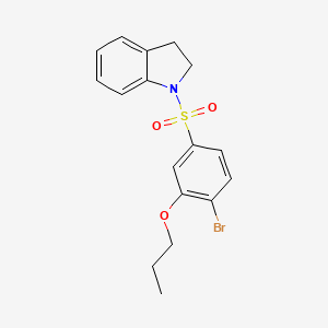 molecular formula C17H18BrNO3S B2671627 1-(4-bromo-3-propoxybenzenesulfonyl)-2,3-dihydro-1H-indole CAS No. 2361796-39-4