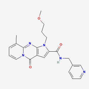 molecular formula C22H23N5O3 B2671632 1-(3-甲氧基丙基)-9-甲基-4-氧代-N-(吡啶-3-基甲基)-1,4-二氢吡啶并[1,2-a]吡咯[2,3-d]嘧啶-2-羧酰胺 CAS No. 900882-33-9
