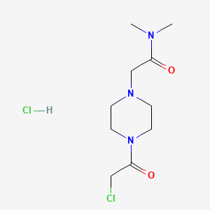 molecular formula C10H19Cl2N3O2 B2671641 2-[4-(2-chloroacetyl)piperazin-1-yl]-N,N-dimethylacetamide hydrochloride CAS No. 1052534-19-6