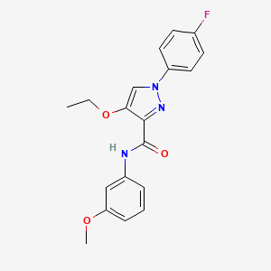 molecular formula C19H18FN3O3 B2671656 4-ethoxy-1-(4-fluorophenyl)-N-(3-methoxyphenyl)-1H-pyrazole-3-carboxamide CAS No. 1211325-90-4
