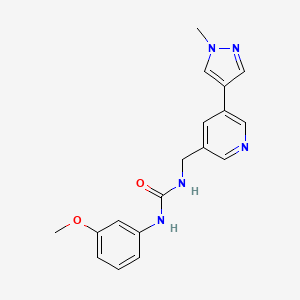 molecular formula C18H19N5O2 B2671657 1-(3-methoxyphenyl)-3-((5-(1-methyl-1H-pyrazol-4-yl)pyridin-3-yl)methyl)urea CAS No. 2034383-64-5