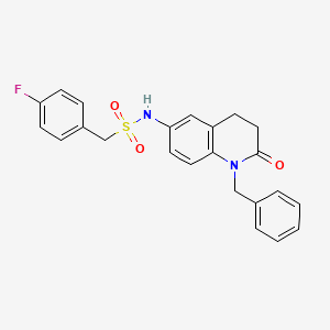 molecular formula C23H21FN2O3S B2671666 N-(1-benzyl-2-oxo-1,2,3,4-tetrahydroquinolin-6-yl)-1-(4-fluorophenyl)methanesulfonamide CAS No. 946326-00-7