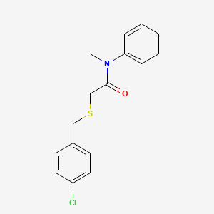 molecular formula C16H16ClNOS B2671667 2-[(4-chlorophenyl)methylsulfanyl]-N-methyl-N-phenylacetamide CAS No. 339107-96-9