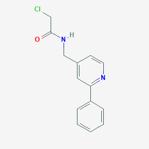 molecular formula C14H13ClN2O B2671668 2-Chloro-N-[(2-phenylpyridin-4-yl)methyl]acetamide CAS No. 2411274-58-1