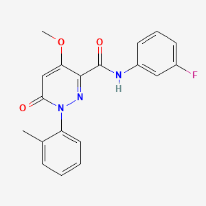 molecular formula C19H16FN3O3 B2671670 N-(3-fluorophenyl)-4-methoxy-1-(2-methylphenyl)-6-oxopyridazine-3-carboxamide CAS No. 942004-79-7