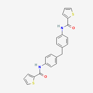 molecular formula C23H18N2O2S2 B2671672 N-[4-[[4-(thiophene-2-carbonylamino)phenyl]methyl]phenyl]thiophene-2-carboxamide CAS No. 312749-04-5