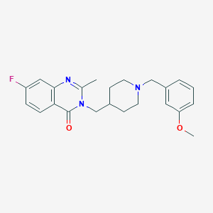 7-Fluoro-3-[[1-[(3-methoxyphenyl)methyl]piperidin-4-yl]methyl]-2-methylquinazolin-4-one