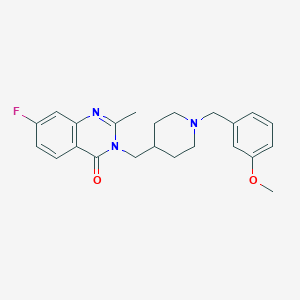 molecular formula C23H26FN3O2 B2671676 7-Fluoro-3-[[1-[(3-methoxyphenyl)methyl]piperidin-4-yl]methyl]-2-methylquinazolin-4-one CAS No. 2415499-43-1