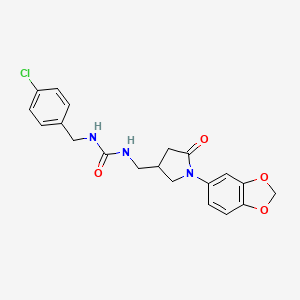 1-((1-(Benzo[d][1,3]dioxol-5-yl)-5-oxopyrrolidin-3-yl)methyl)-3-(4-chlorobenzyl)urea