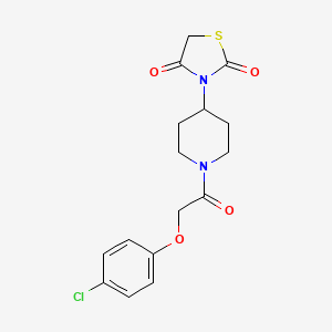 molecular formula C16H17ClN2O4S B2671694 3-(1-(2-(4-Chlorophenoxy)acetyl)piperidin-4-yl)thiazolidine-2,4-dione CAS No. 1795088-10-6