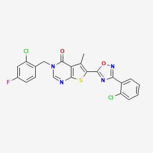 3-(2-chloro-4-fluorobenzyl)-6-(3-(2-chlorophenyl)-1,2,4-oxadiazol-5-yl)-5-methylthieno[2,3-d]pyrimidin-4(3H)-one