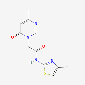 molecular formula C11H12N4O2S B2671699 2-(4-甲基-6-氧代嘧啶-1(6H)-基)-N-(4-甲基噻唑-2-基)乙酰胺 CAS No. 1203326-45-7