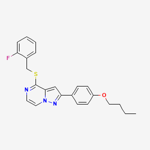2-(4-Butoxyphenyl)-4-[(2-fluorobenzyl)thio]pyrazolo[1,5-a]pyrazine