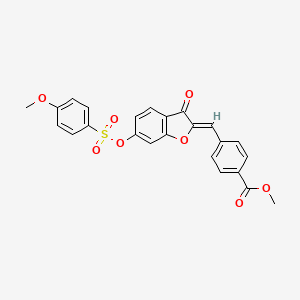 molecular formula C24H18O8S B2671740 (Z)-methyl 4-((6-(((4-methoxyphenyl)sulfonyl)oxy)-3-oxobenzofuran-2(3H)-ylidene)methyl)benzoate CAS No. 929456-23-5