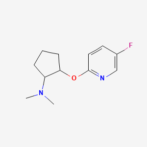 molecular formula C12H17FN2O B2671807 2-[(5-fluoropyridin-2-yl)oxy]-N,N-dimethylcyclopentan-1-amine CAS No. 2198300-49-9