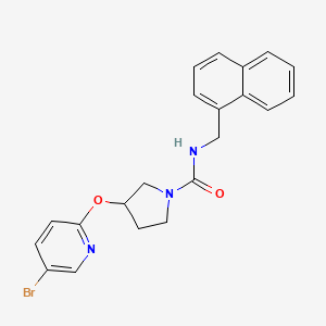 molecular formula C21H20BrN3O2 B2671810 3-((5-溴吡啶-2-基)氧基)-N-(萘-1-基甲基)吡咯啉-1-甲酰胺 CAS No. 1903122-42-8