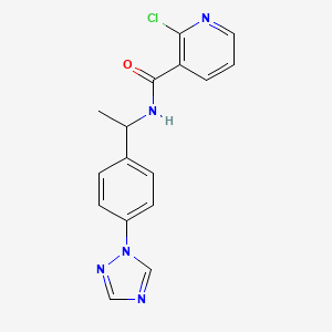 molecular formula C16H14ClN5O B2671812 2-chloro-N-{1-[4-(1H-1,2,4-triazol-1-yl)phenyl]ethyl}pyridine-3-carboxamide CAS No. 1118828-40-2