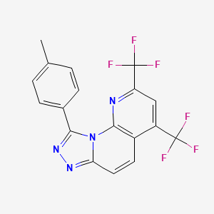 molecular formula C18H10F6N4 B2671814 9-(4-甲基苯基)-2,4-双(三氟甲基)[1,2,4]三唑并[4,3-a][1,8]萘嘧啶 CAS No. 338962-35-9