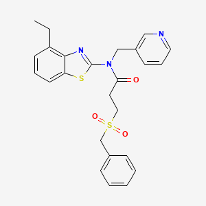 molecular formula C25H25N3O3S2 B2671822 3-(benzylsulfonyl)-N-(4-ethylbenzo[d]thiazol-2-yl)-N-(pyridin-3-ylmethyl)propanamide CAS No. 923387-91-1