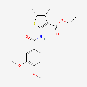 molecular formula C18H21NO5S B2671831 乙酸2-(3,4-二甲氧基苯甲酰胺)-4,5-二甲基噻吩-3-羧酸乙酯 CAS No. 307506-29-2
