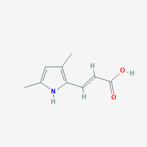molecular formula C9H11NO2 B2671836 3-(3,5-dimethyl-1H-pyrrol-2-yl)acrylic acid CAS No. 773130-87-3