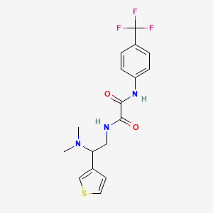molecular formula C17H18F3N3O2S B2671851 N1-(2-(dimethylamino)-2-(thiophen-3-yl)ethyl)-N2-(4-(trifluoromethyl)phenyl)oxalamide CAS No. 946375-17-3