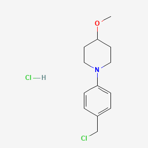 molecular formula C13H19Cl2NO B2671857 1-[4-(氯甲基)苯基]-4-甲氧基哌嗪盐酸盐 CAS No. 1864073-04-0