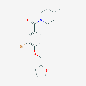 molecular formula C18H24BrNO3 B267186 [3-Bromo-4-(tetrahydrofuran-2-ylmethoxy)phenyl](4-methylpiperidin-1-yl)methanone 