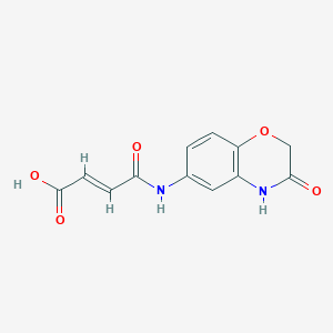 molecular formula C12H10N2O5 B2671865 (E)-4-氧代-4-[(3-氧代-3,4-二氢-2H-1,4-苯并噁啉-6-基)氨基]-2-丁烯二酸 CAS No. 866137-48-6