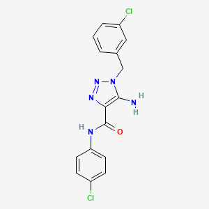molecular formula C16H13Cl2N5O B2671866 5-amino-1-(3-chlorobenzyl)-N-(4-chlorophenyl)-1H-1,2,3-triazole-4-carboxamide CAS No. 899981-32-9