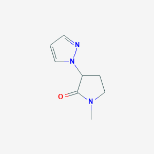molecular formula C8H11N3O B2671869 1-Methyl-3-pyrazol-1-ylpyrrolidin-2-one CAS No. 1339611-41-4